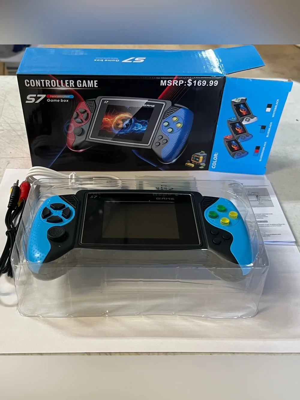 Portable Handheld Game Console - Red & Blue